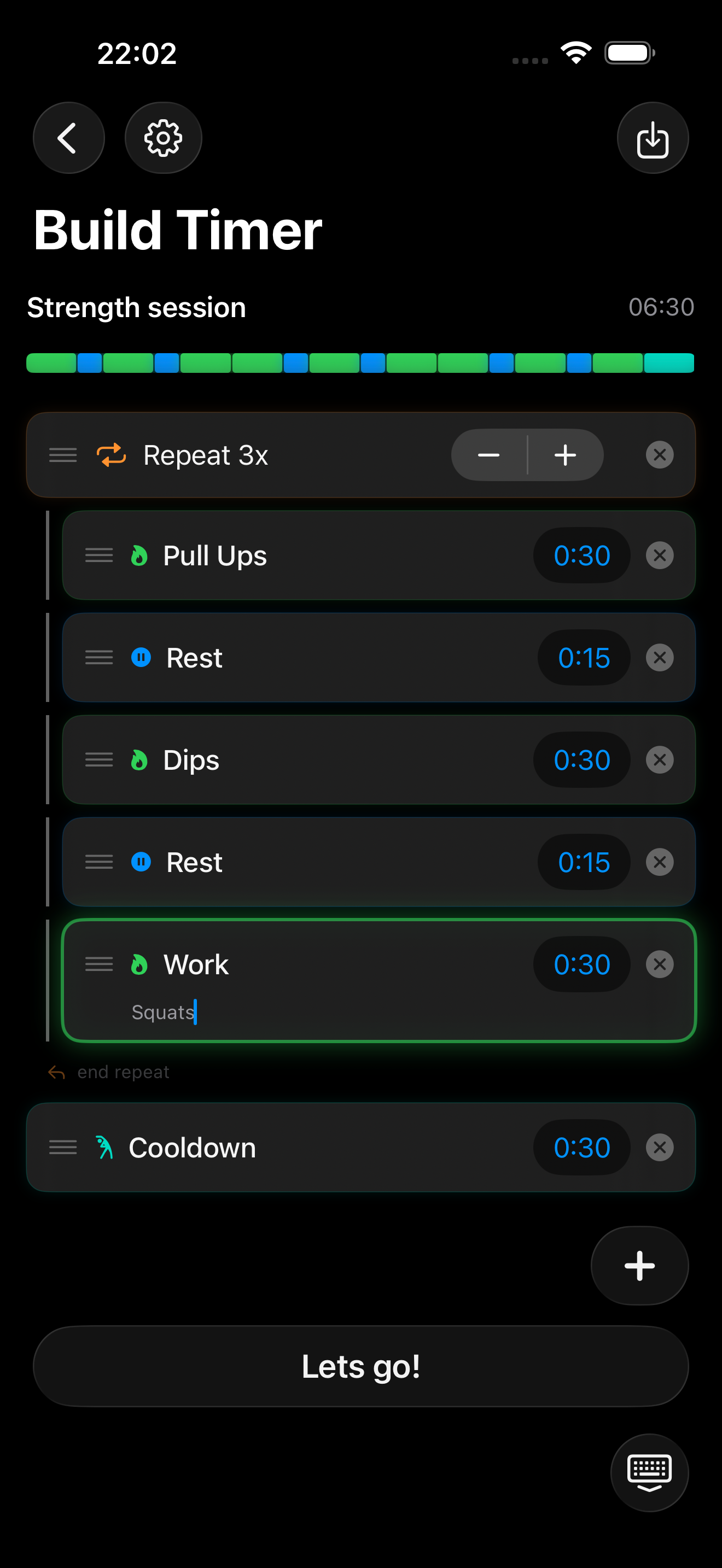 Building a custom interval workout