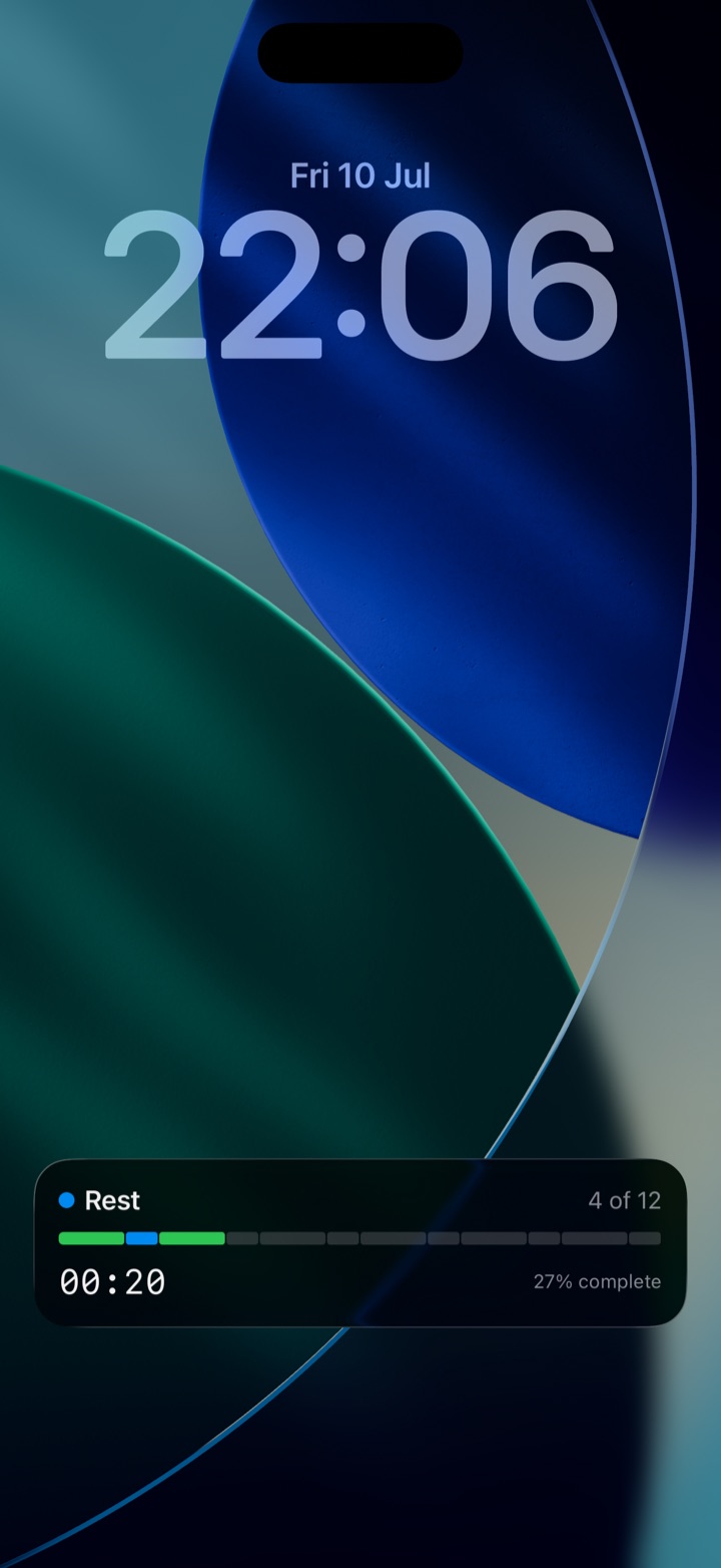 Sprint Intervals lock screen widget
